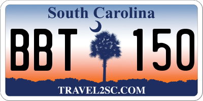 SC license plate BBT150