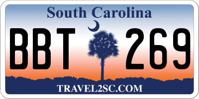 SC license plate BBT269