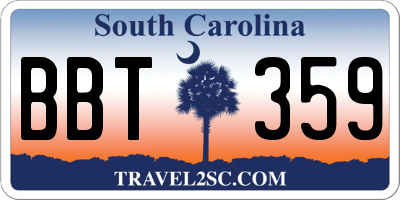 SC license plate BBT359