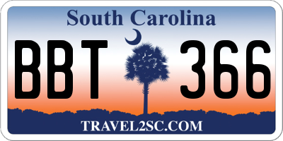 SC license plate BBT366