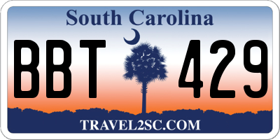 SC license plate BBT429