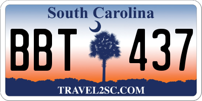 SC license plate BBT437