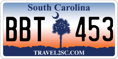 SC license plate BBT453
