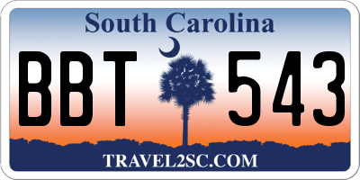 SC license plate BBT543