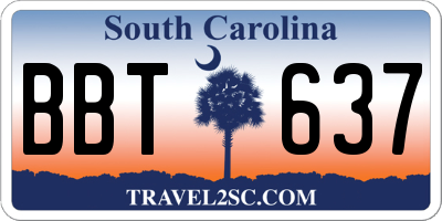 SC license plate BBT637