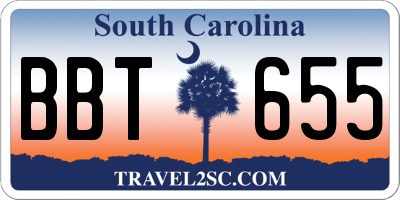 SC license plate BBT655