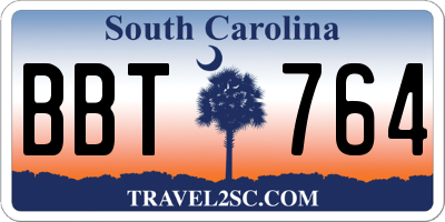 SC license plate BBT764