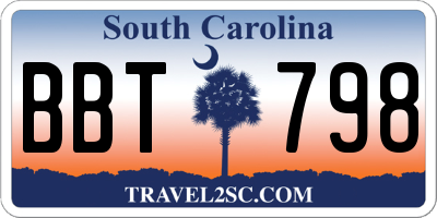 SC license plate BBT798