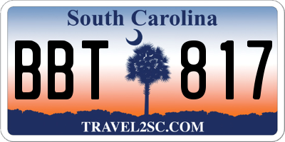 SC license plate BBT817