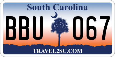 SC license plate BBU067