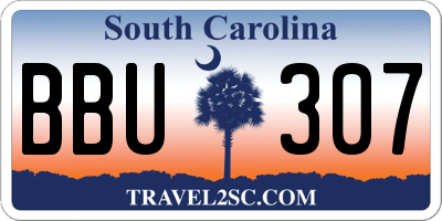 SC license plate BBU307