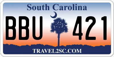 SC license plate BBU421