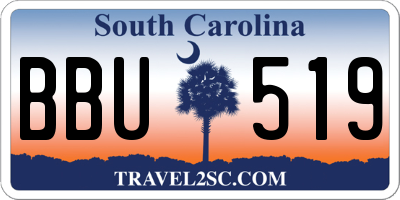 SC license plate BBU519