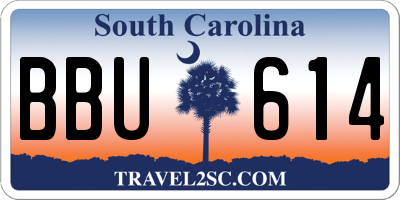 SC license plate BBU614