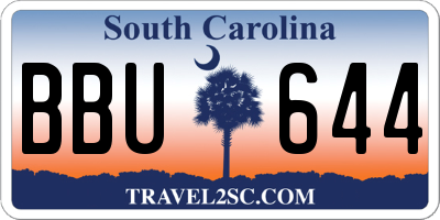 SC license plate BBU644