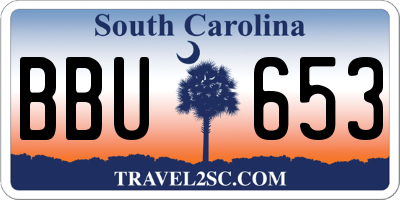 SC license plate BBU653