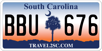 SC license plate BBU676
