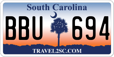 SC license plate BBU694