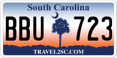 SC license plate BBU723