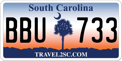 SC license plate BBU733