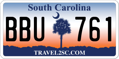 SC license plate BBU761
