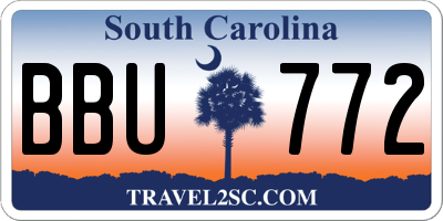 SC license plate BBU772