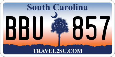 SC license plate BBU857