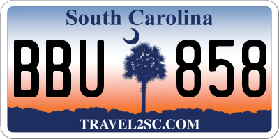 SC license plate BBU858