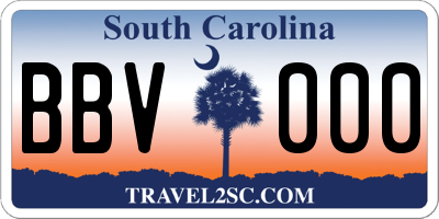 SC license plate BBV000
