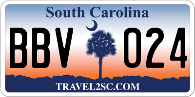 SC license plate BBV024