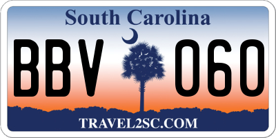 SC license plate BBV060