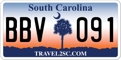 SC license plate BBV091