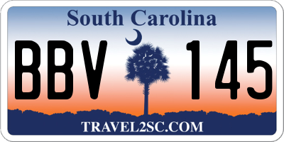SC license plate BBV145