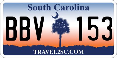 SC license plate BBV153