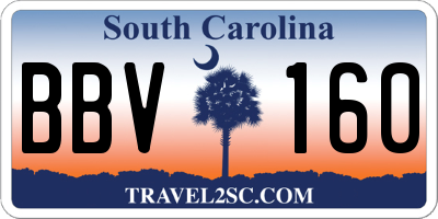 SC license plate BBV160