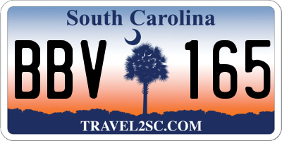 SC license plate BBV165