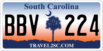 SC license plate BBV224