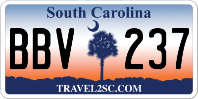 SC license plate BBV237