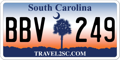 SC license plate BBV249