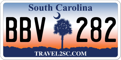SC license plate BBV282