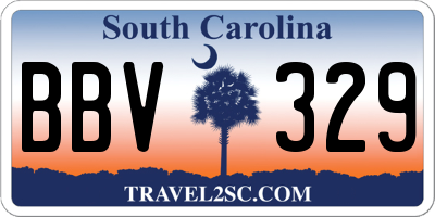 SC license plate BBV329