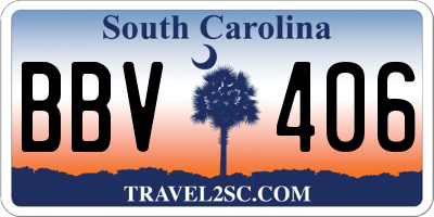 SC license plate BBV406