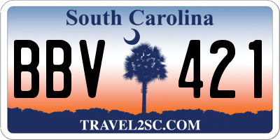 SC license plate BBV421