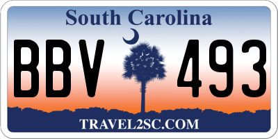 SC license plate BBV493