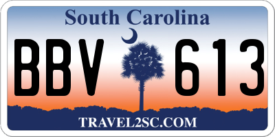 SC license plate BBV613