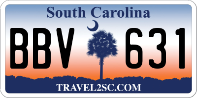 SC license plate BBV631