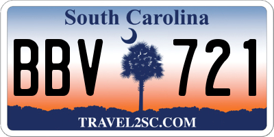 SC license plate BBV721