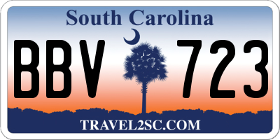 SC license plate BBV723