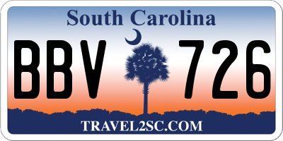 SC license plate BBV726