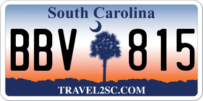 SC license plate BBV815